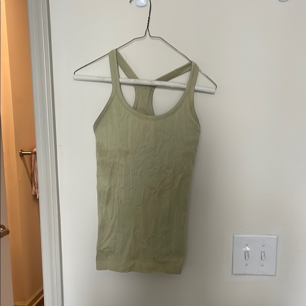 Women's Olive Green Ribbed Tank Top